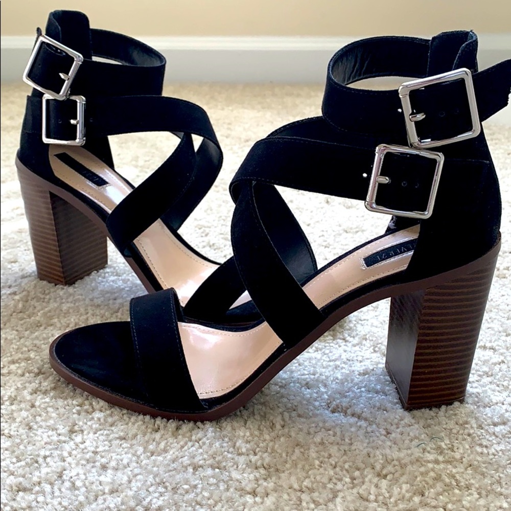 Black Sandals with Buckle Detail